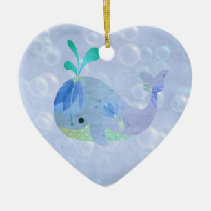 Broodvis Baby Boy Aankondiging Hart Keramisch Ornament