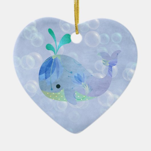 Broodvis Baby Boy Aankondiging Hart Keramisch Ornament (Voorkant)