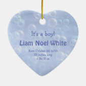 Broodvis Baby Boy Aankondiging Hart Keramisch Ornament (Achterkant)