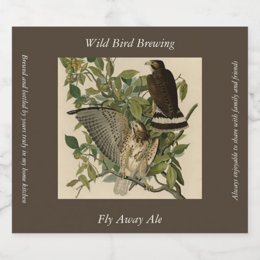 Broodwinged Hawk van de Amerikaanse vogels van Aud Bier Etiket (Enkel label)