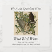Broodwinged Hawk van de Amerikaanse vogels van Aud Sparkling Wijnetiket (Enkel label)