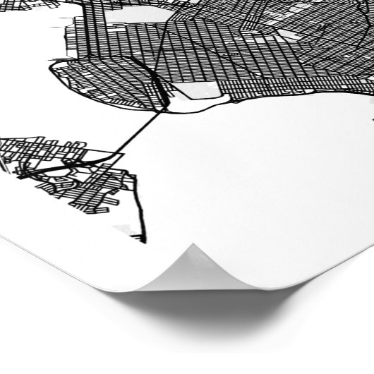 Broodyn New York Minimal Modern Street Map Poster (Hoek)