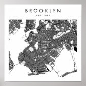 Broodyn New York Minimal Modern Street Map Poster (Voorkant)
