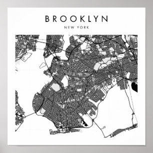 Broodyn New York Minimal Modern Street Map Poster