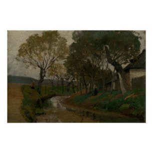 Brook Achter Tranquil Waters Rustieke charme Perfect Poster