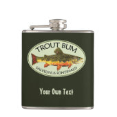 Brook forel bum Humoureuze vliegen Heupfles (Voorkant)
