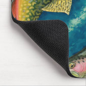 Brook-forel en regenboogforel muismat (Hoek)