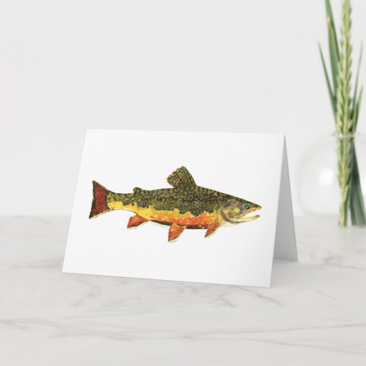 Brook forel Fish Painting Feestdagen Kaart (Voorkant)