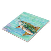 Brook forel Grote keramische tegel Tegeltje (Zijkant)