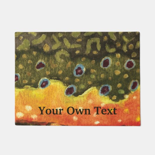 Brook forel huid, Fly Fishhouse Cabin Lodge Deurmat (Voorkant)