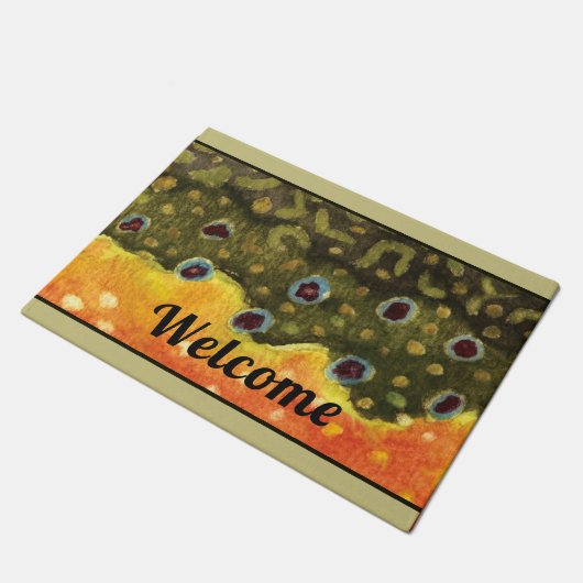 Brook forel huid, visschilfering deurmat (Schuin)