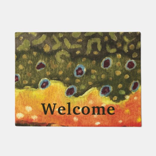 Brook forel huid, visschilfering deurmat (Voorkant)