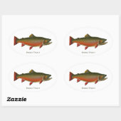 Brook forel mannetje (Spawning Phase) Ovale Sticker (Vel)