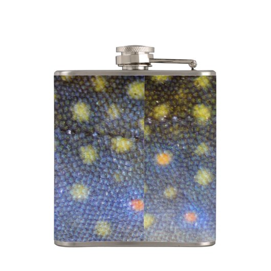 Brook forel schalen fotografie heupfles (Achterkant)