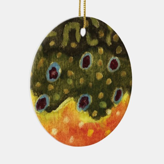 Brook forel Skin Fly Fishing Keramisch Ornament (Rechts)