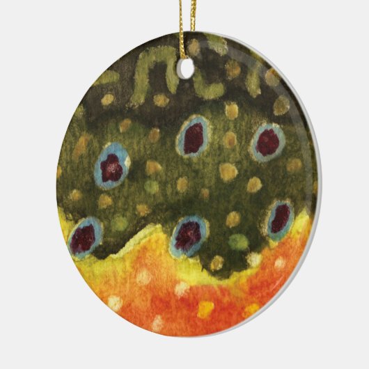 Brook forel Skin Fly Fishing Keramisch Ornament (Links)