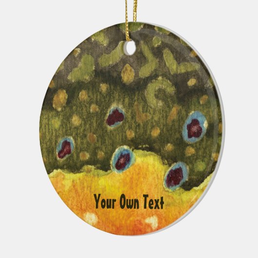 Brook forel Skin Fly Fishing Keramisch Ornament (Links)