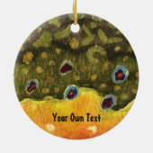 Brook forel Skin Fly Fishing Keramisch Ornament (Achterkant)
