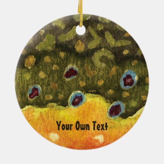 Brook forel Skin Fly Fishing Keramisch Ornament (Achterkant)