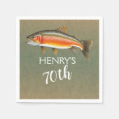 Brook forel vis voor 70e verjaardag servet (Voorkant)