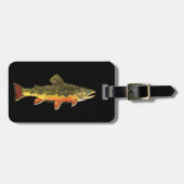 Brook forel visschilderen bagagelabel (Voorkant horizontaal)