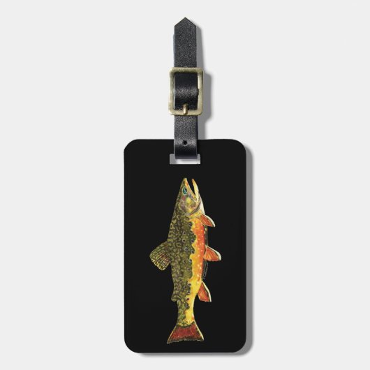 Brook forel visschilderen bagagelabel (Voorkant verticaal)