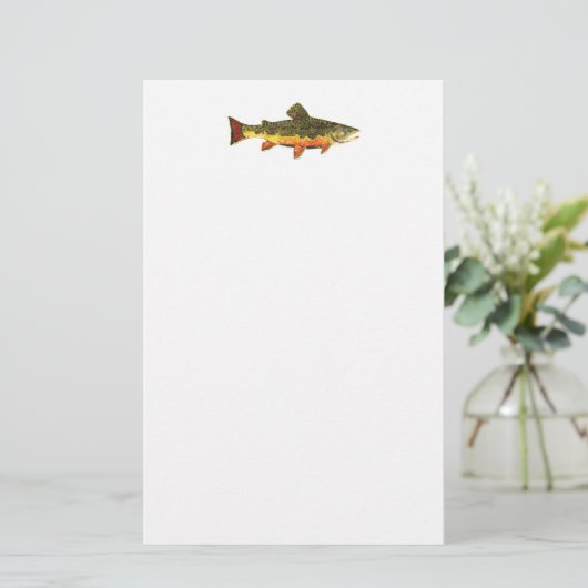 Brook forel visschilderen briefpapier (Staand voorkant)