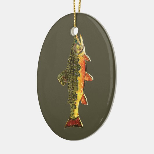 Brook forel visschilderen keramisch ornament (Links)
