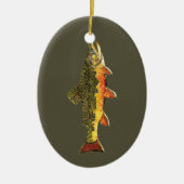 Brook forel visschilderen keramisch ornament (Voorkant)