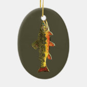 Brook forel visschilderen keramisch ornament (Achterkant)