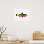 Brook forel visschilderen poster (Keuken)