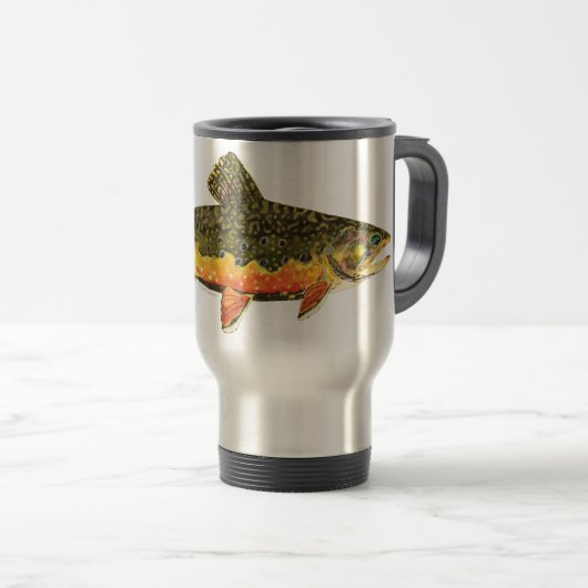 Brook forel visschilderen reisbeker (Voorkant rechts)