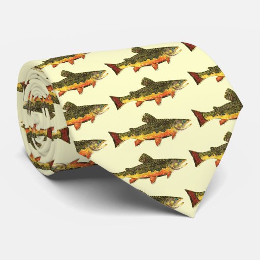 Brook forel visschilderen stropdas (Opgerold)