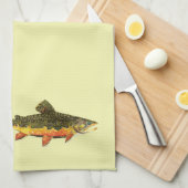 Brook forel visschilderen theedoek (Quarter Fold)