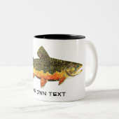 Brook forel visschilderen tweekleurige koffiemok (Voorkant rechts)
