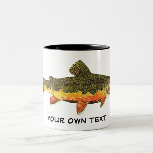 Brook forel visschilderen tweekleurige koffiemok (Center)