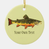 Brook-forel vliegen keramisch ornament (Voorkant)