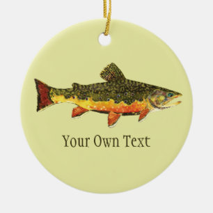 Brook-forel vliegen keramisch ornament