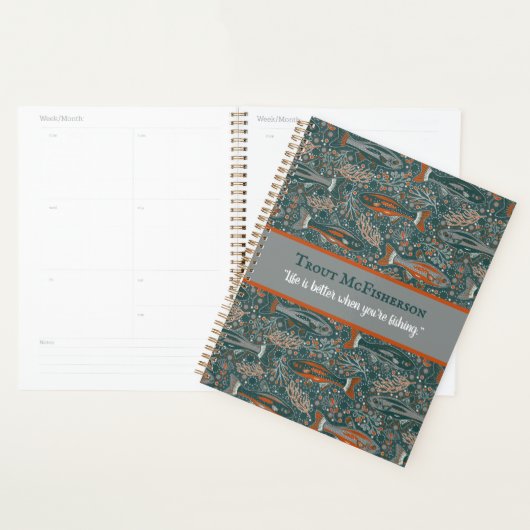 Brook Forel Zoetwater Vis Blauw Sinaasappel Grijs Planner (Display)