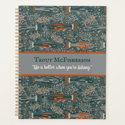 Brook Forel Zoetwater Vis Blauw Sinaasappel Grijs Planner (Voorkant)