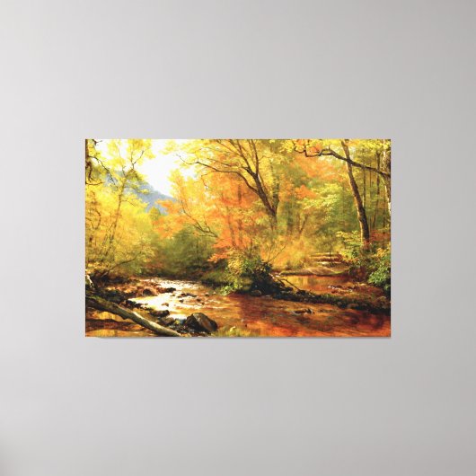 Brook in de Bossen van Albert Bierstadt Canvas Afdruk (Voorkant)