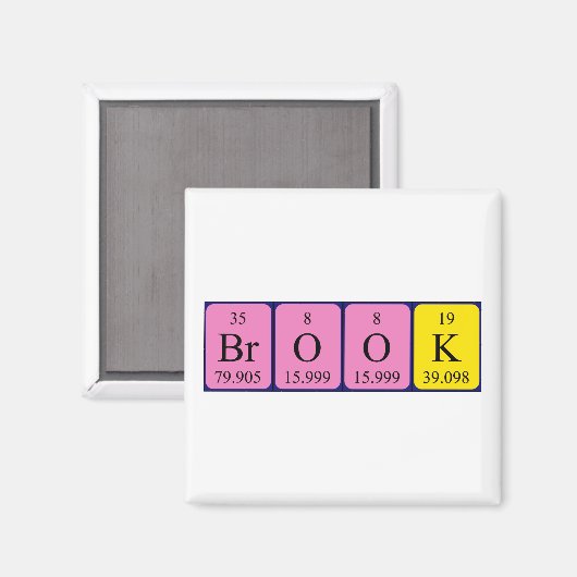 Brook Periodic Table naam magneet (Voorkant / Achterkant)