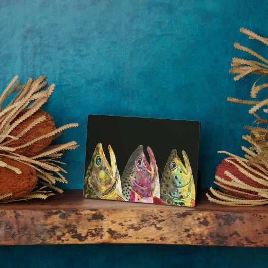 Brook, regenboog, bruine forel Vist Fotoplaat (Zijkant)