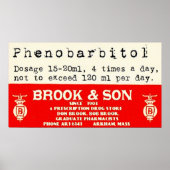 Brook & Son Arkham Voorschrijflabel Poster (Voorkant)