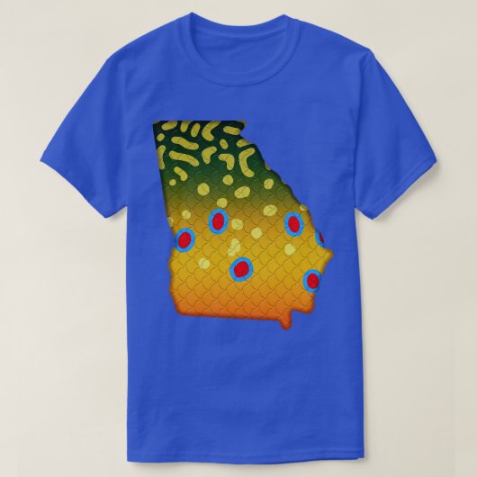 Brook Trout Fish Georgia State Map Vist cadeautjes T-shirt (Design voorkant)