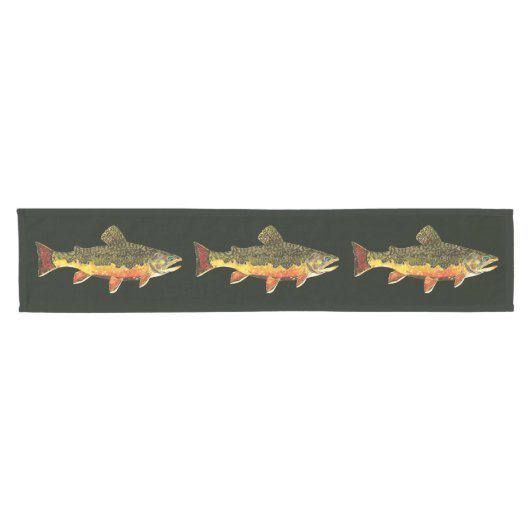 Brook Trout Fish Korte Tafelloper (Horizontaal)