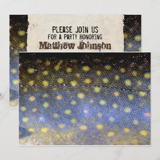 Brook Trout Fish Scales Party Kaart (Voorkant / Achterkant)