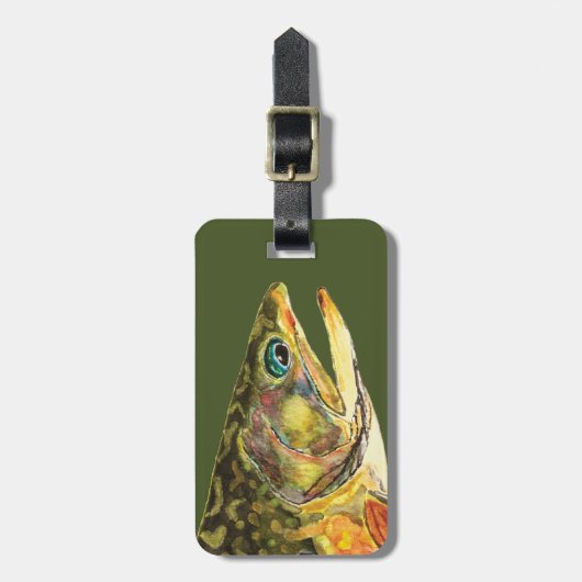 Brook Trout Fisherman Bagagelabel (Voorkant verticaal)