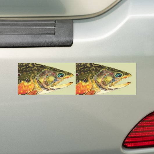 Brook Trout Fisherman Bumpersticker (Op auto)