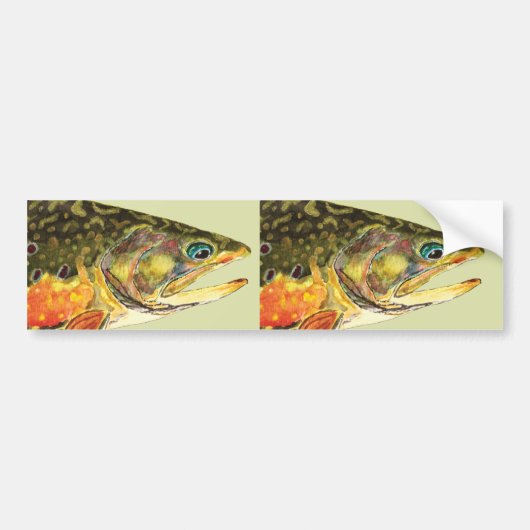 Brook Trout Fisherman Bumpersticker (Voorkant)